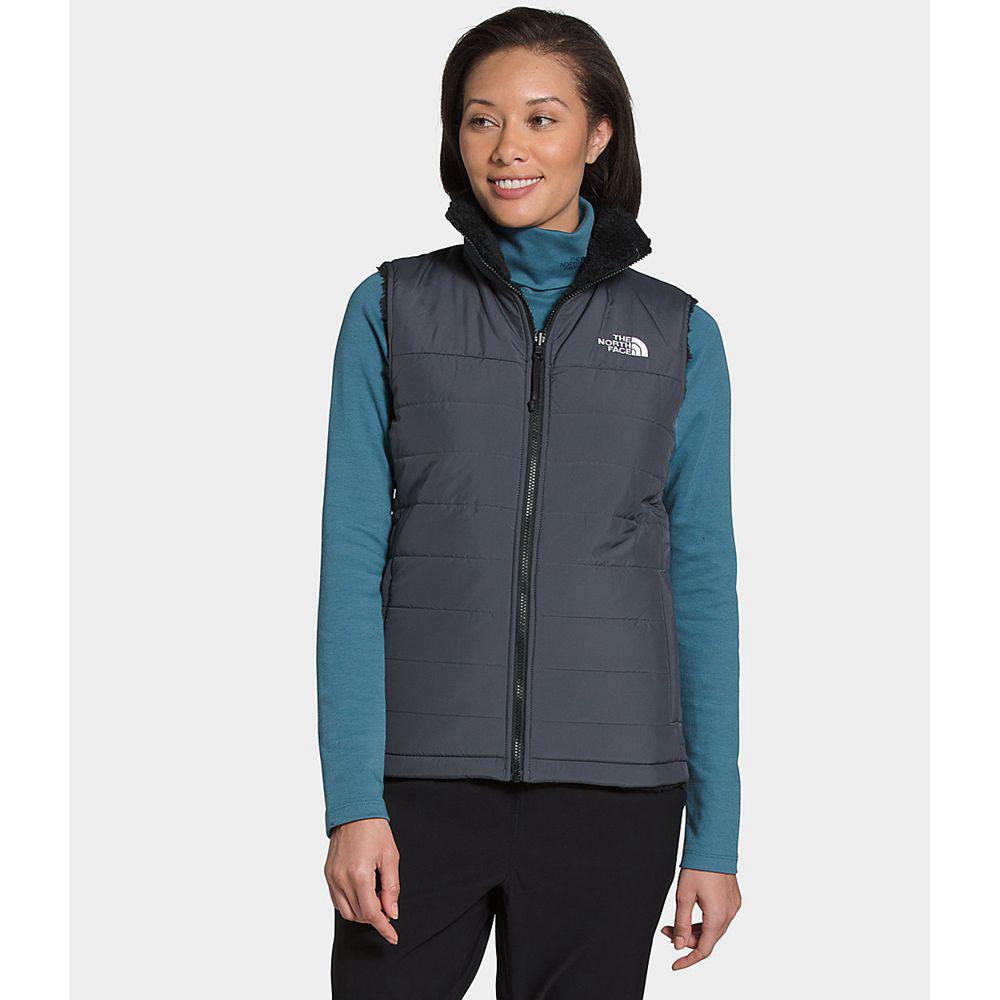 The North Face Mossbud Insulated Reversible Γυναικεια Γιλέκα - Γκρι / Μαυρα (DEOI17359)